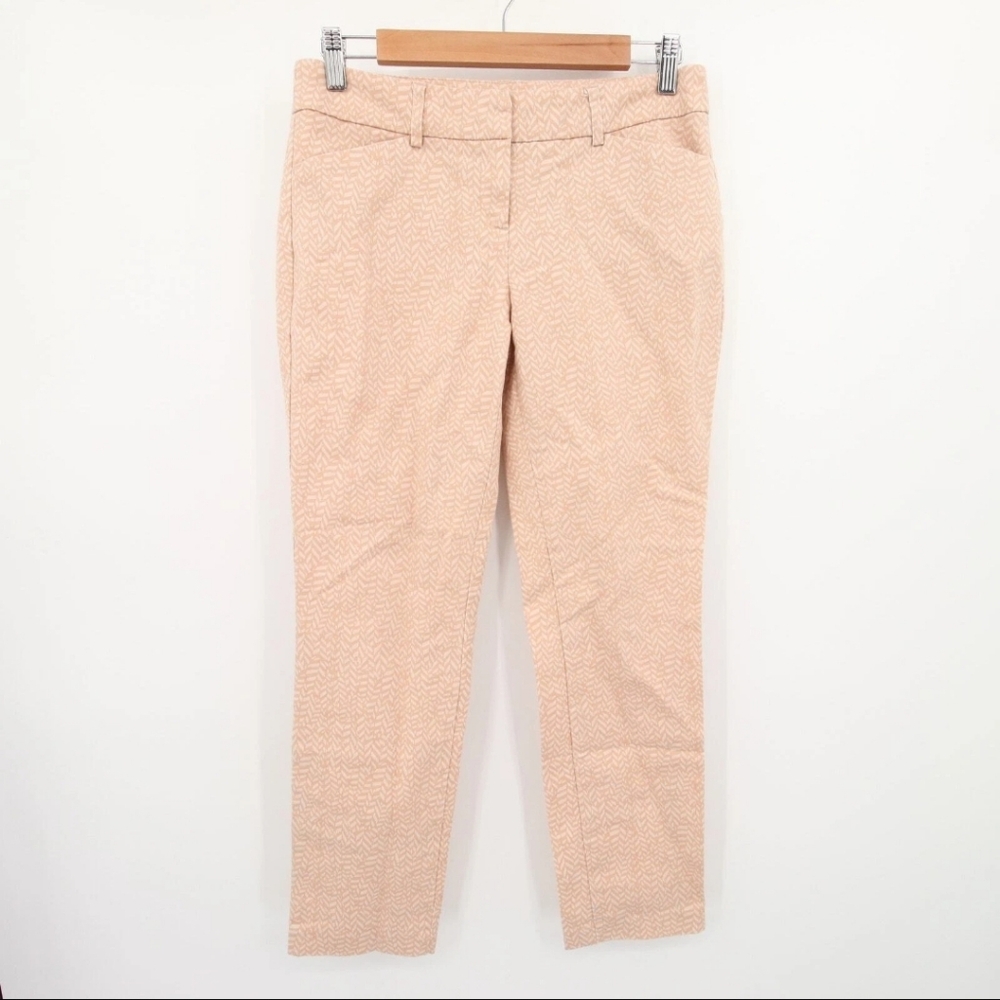 Kenar Beige White Mix Patterned Pants Stretch Bussines Career Office Cotton 10